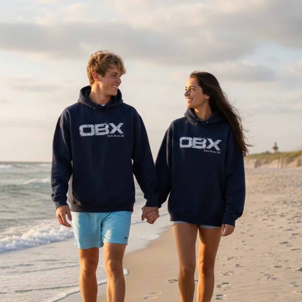 Gildan Dark Blue OBX Outer Banks Hoodie Unisex XL